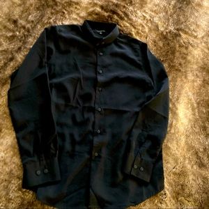 Small black button down shirt with collar
